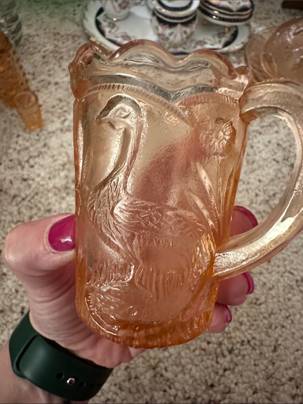Light Pink Miniature Pitcher And Set Of 2 Glasses - Picture 2 of 2